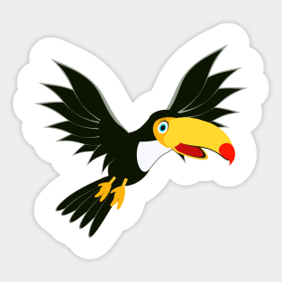 Flying Toucan Sticker